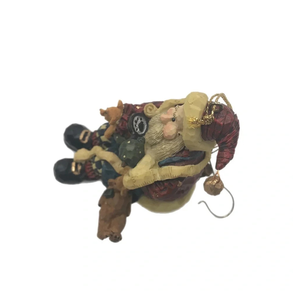 Boyds Collection Shelf Sitting Santa Figurine Handmade Christmas Ornament‎ w/Box